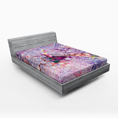 Unicorn Microfiber Abstract Fitted Sheet