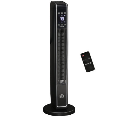HomCom 1500 Watt 4710 BTU Electric Tower Space Heater with Adjustable Thermostat and with Digital Display