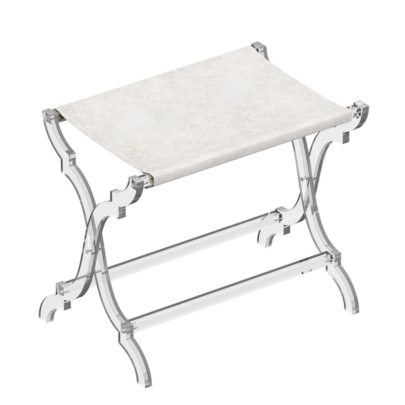 Clear Acrylic Foldable Luggage Rack with PET Fabric Shelf