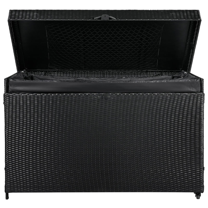 230 Gallons Water Resistant Lockable Deck Box, Black