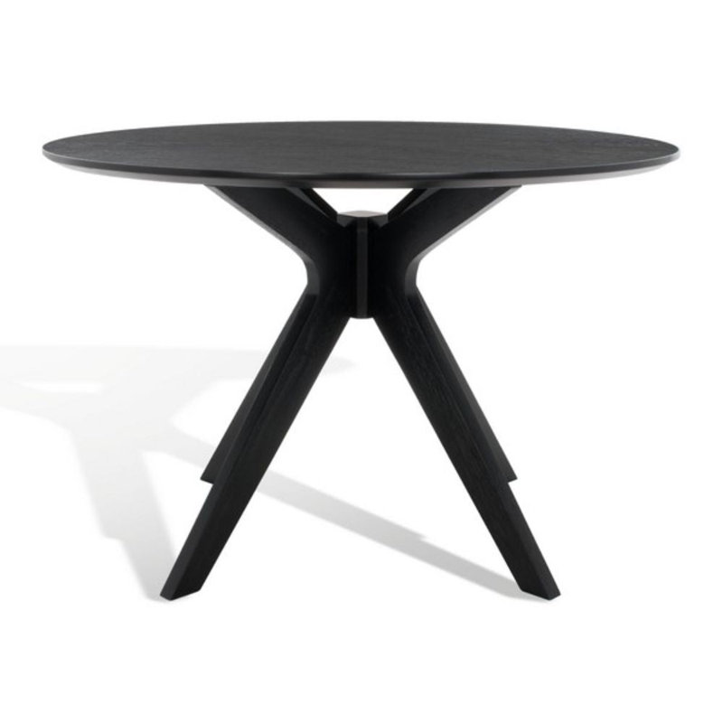 Oak Round Dining Table, Black