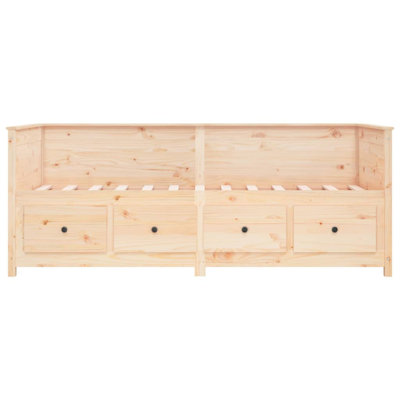 vidaXL Day Bed without Mattress Bed Base Platform Bedstead Solid Wood Pine