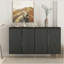 Buffet moderne avec rangement, grand buffet cannelé avec tablettes réglables, crédence, console d'appoint