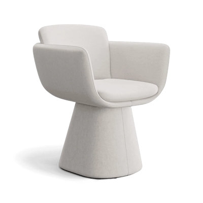 Chaise pivotante en velours blanc Rune