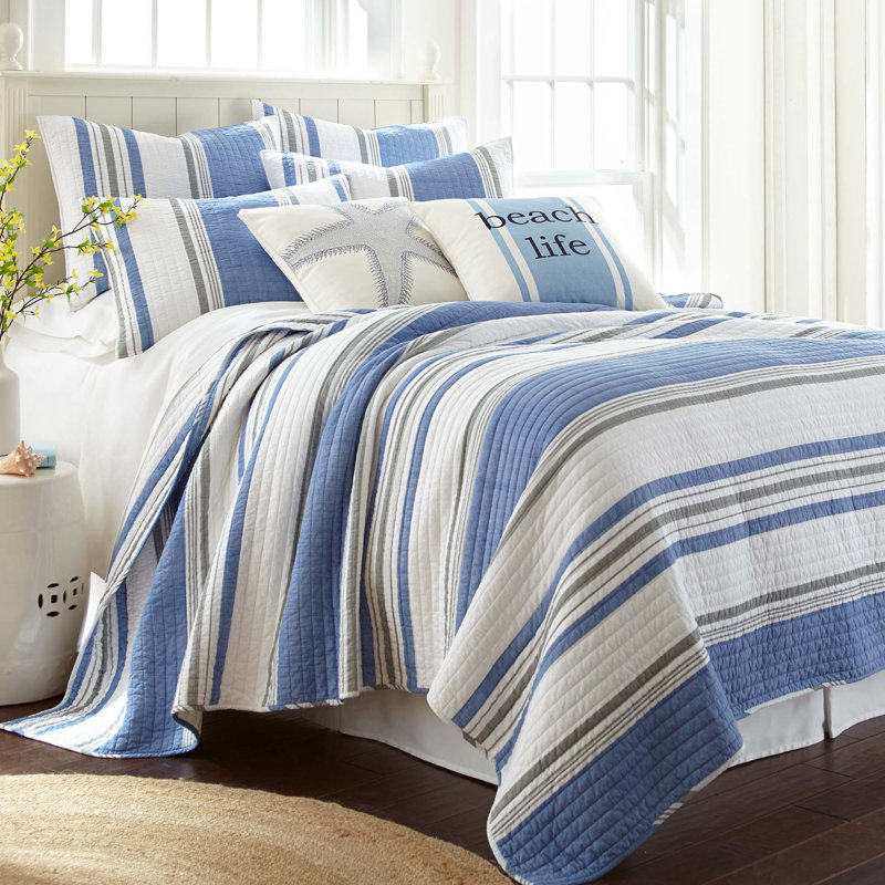 St Bart Stripe Full/Queen Quilt Set