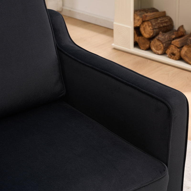 Fauteuil d'appoint Greydy, Velours noir
