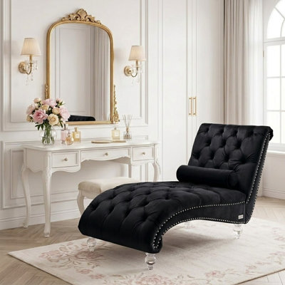 Chaise longue rembourrée en velours Jakolbi Elegant