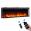 FLAMME Knighton 1/2/3-Sided Platinum Smart Electric Media Wall Fireplace, App Control, 1.8kW Heater, Logs & Crystals Included-1466054138