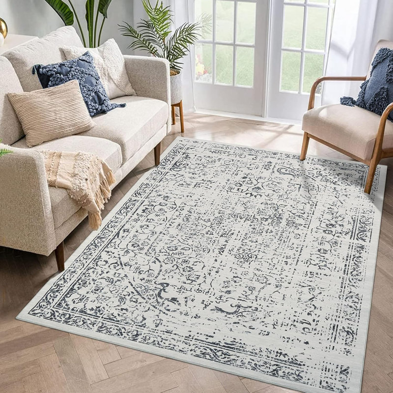 Hallway Rug - Black Kitchen Rugs Non Slip Washable Soft Touch Carpet Rug Stylish Rug Home Kitchen, Rectangle 5' x 7'