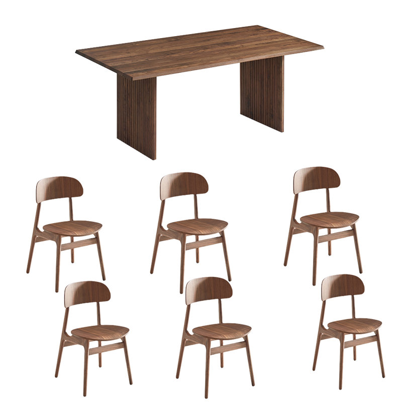 Ensemble de table et chaises de salle à manger en bois massif