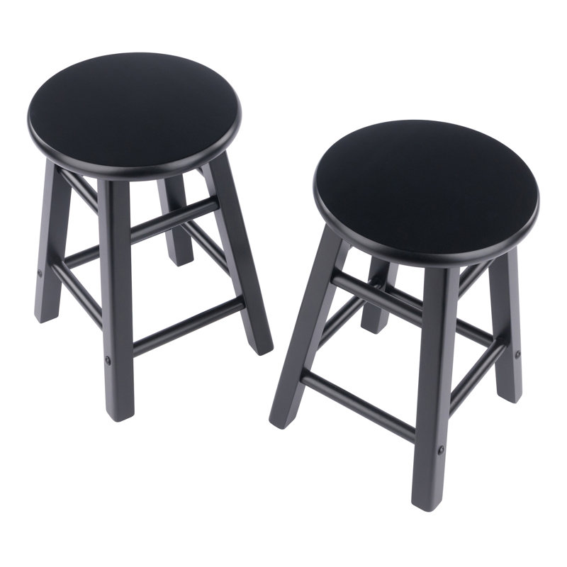 Element 2-pc Dining Stool Set, Black, Black