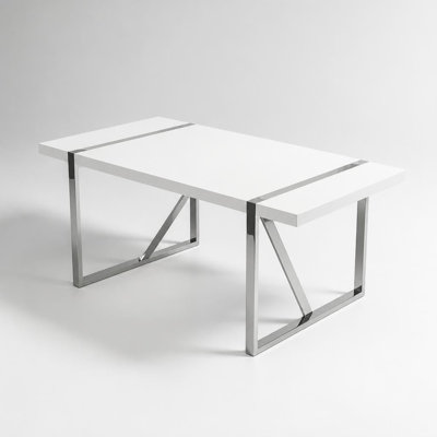 Industrial Rectangular Dining Table with Thick Engineered Wood Grain Tabletop and Sturdy Metal Legs