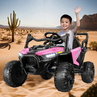 24 Volt Ride On Toys Electric Ride On Car With Remote Control, Shock Absorbers, Safety Belt, Horn, Music & Led Lights