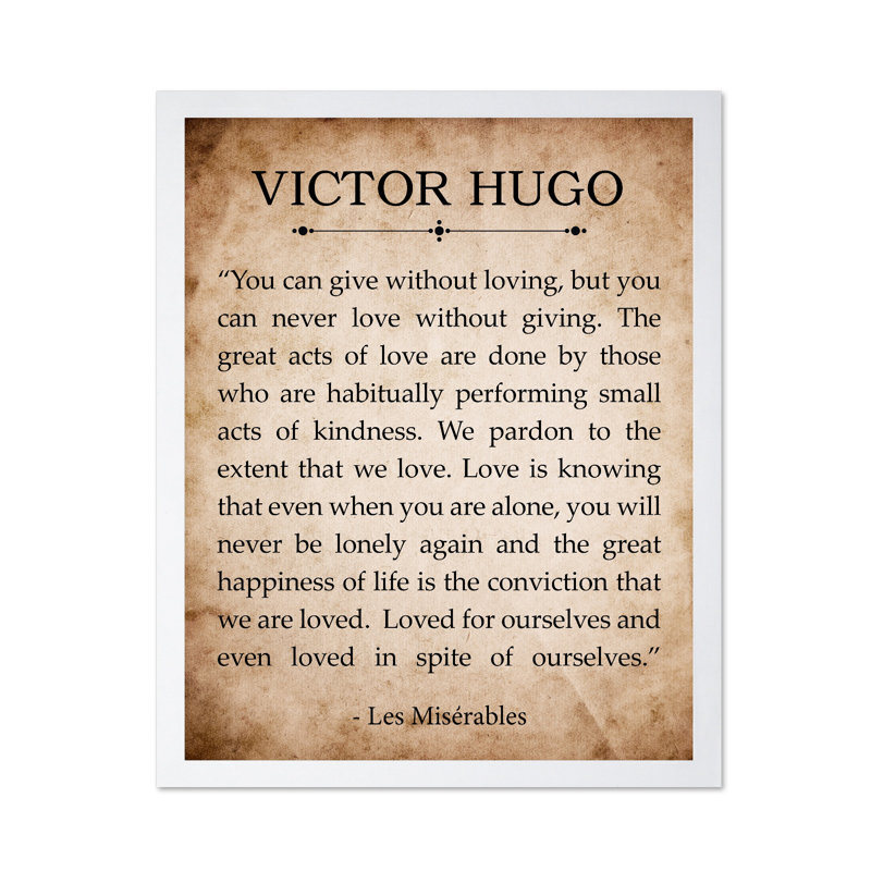 Victor Hugo Les Misérables, Poster, 24"H x 32"W, White Framed