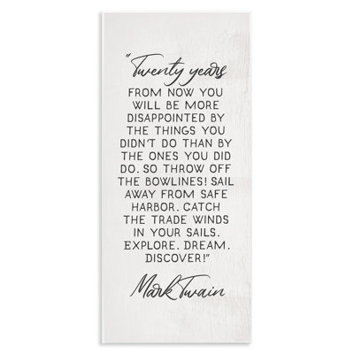 Twenty Years From Now Twain Literary Quote