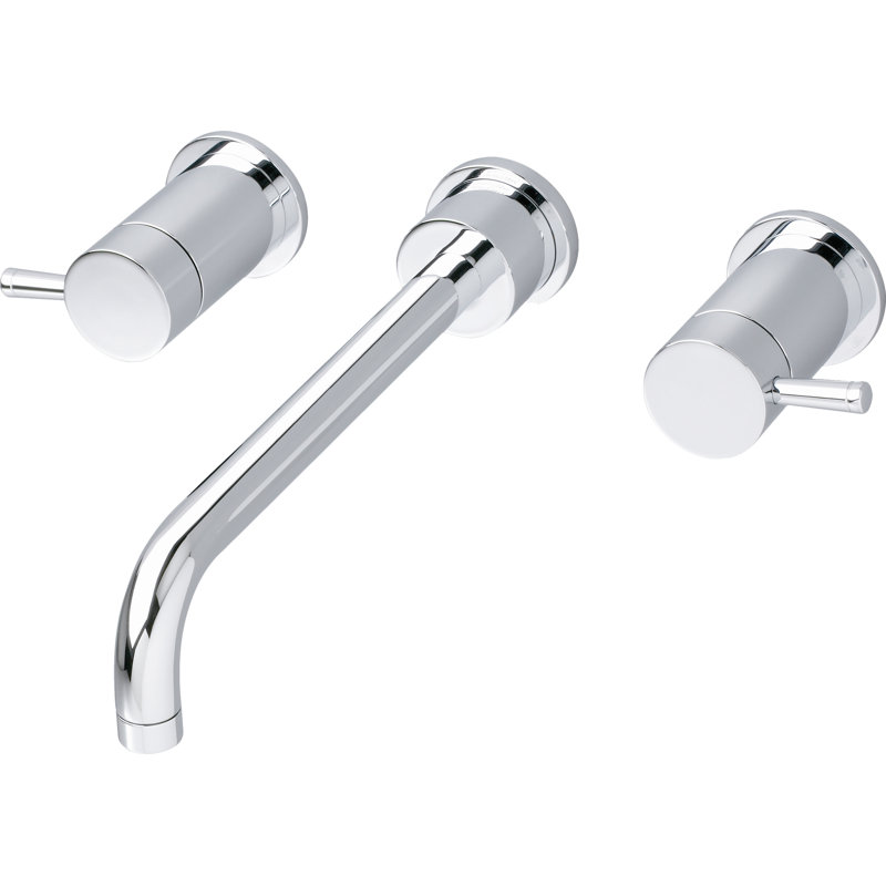 Robinet pour salle de bain mural avec poignées leviers doubles Serin, 1, Chrome