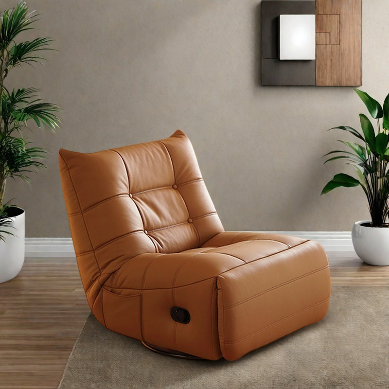 Modern comfortable wear-resistant rocking chair, Orange Leather Match