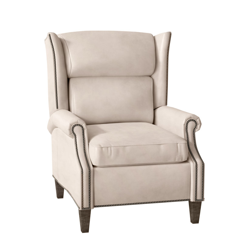 Broderick Recliner, #9 Gunmetal, Rio Mineral Genuine Leather, Cobblestone