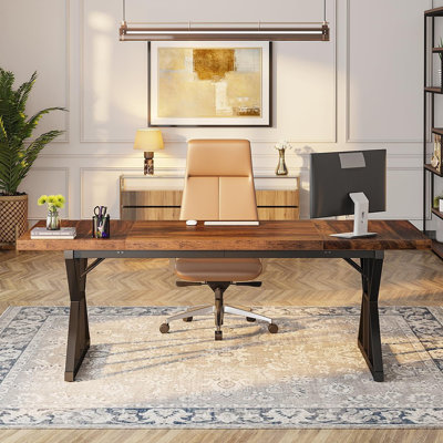 Bureau de direction de 70,8 pouces, grand bureau d'ordinateur