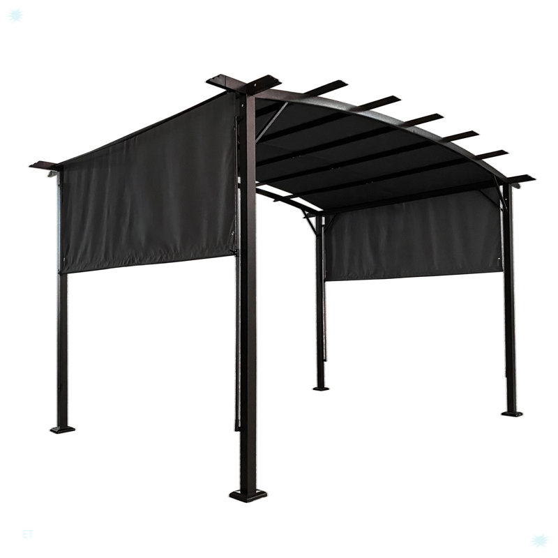 Gudula Outdoor Pergola Patio Gazebo,Retractable Shade Canopy, Gray