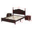 Ensemble de chambre à coucher en bois 3 pièces - Lit plateforme + 2 tables de chevet | Mobilier de chambre à coucher complet-358807301-358807300