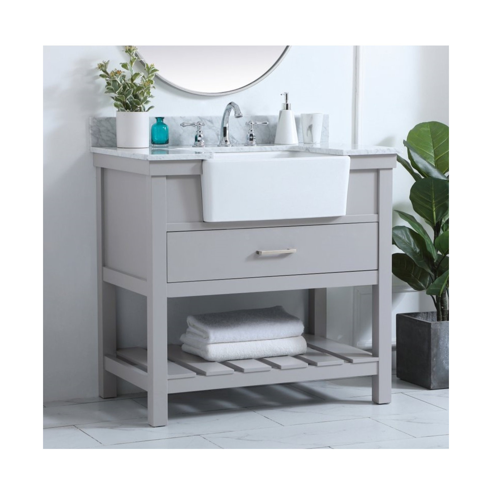 Pelaghia 36'' Single Bathroom Vanity, Gray