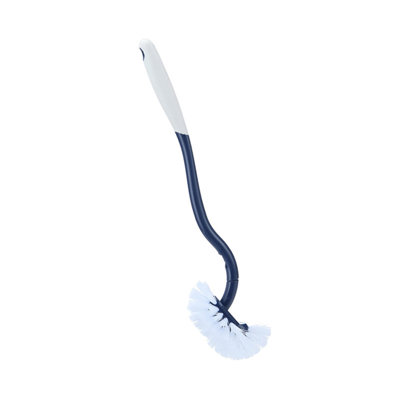 Household Squatting No Dead Angle Toilet Brush, Long Handle Bidet Cleaning Brush, 14.5x2.7x2.7in Blue