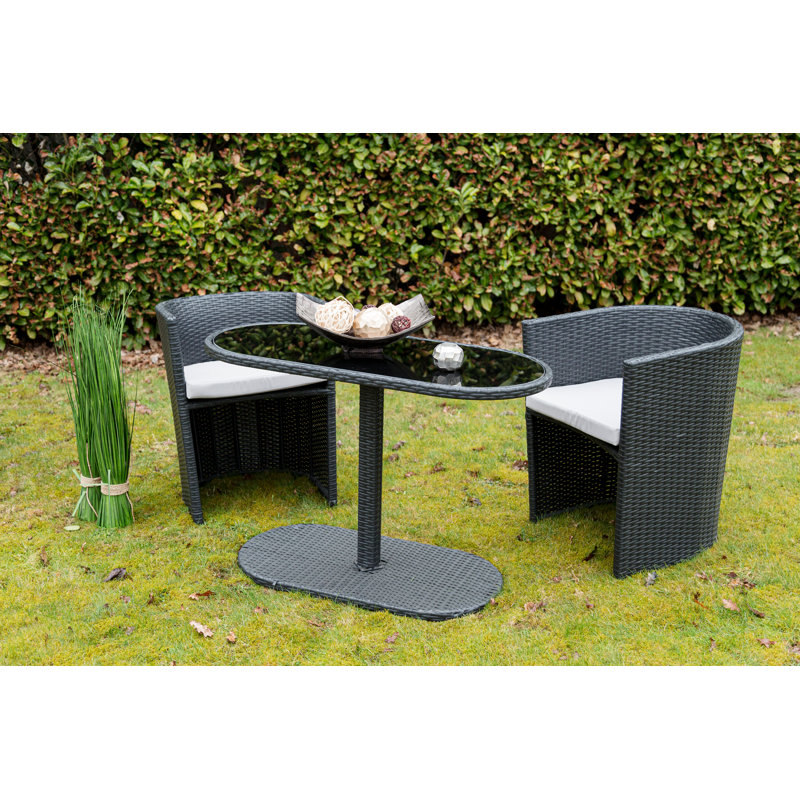 Gersemi 2 - Person Patio Dining Set with Oval Table , Cushions Included