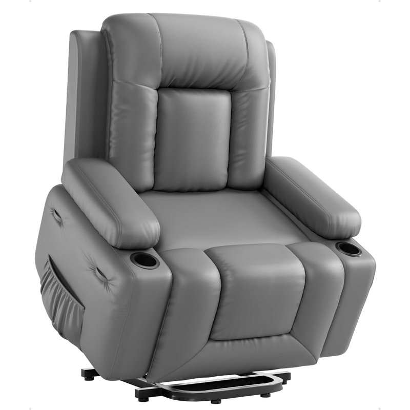 Power Lift Recliner Chair with Massage and Heat, Massage Chair Adjustable Reclining Chair with Side Pockets/USB Port for Elderly for Living Room