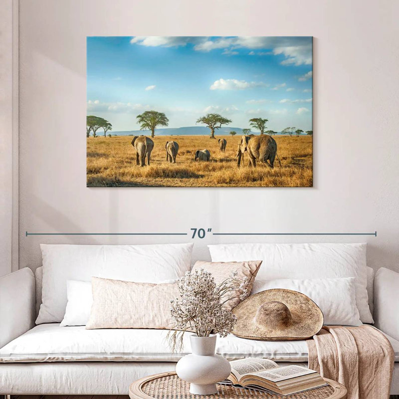 Éléphants Brampt Serengeti, H 30 po x l 45 po
