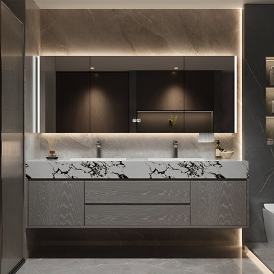 Modern light luxury smart bathroom cabinet