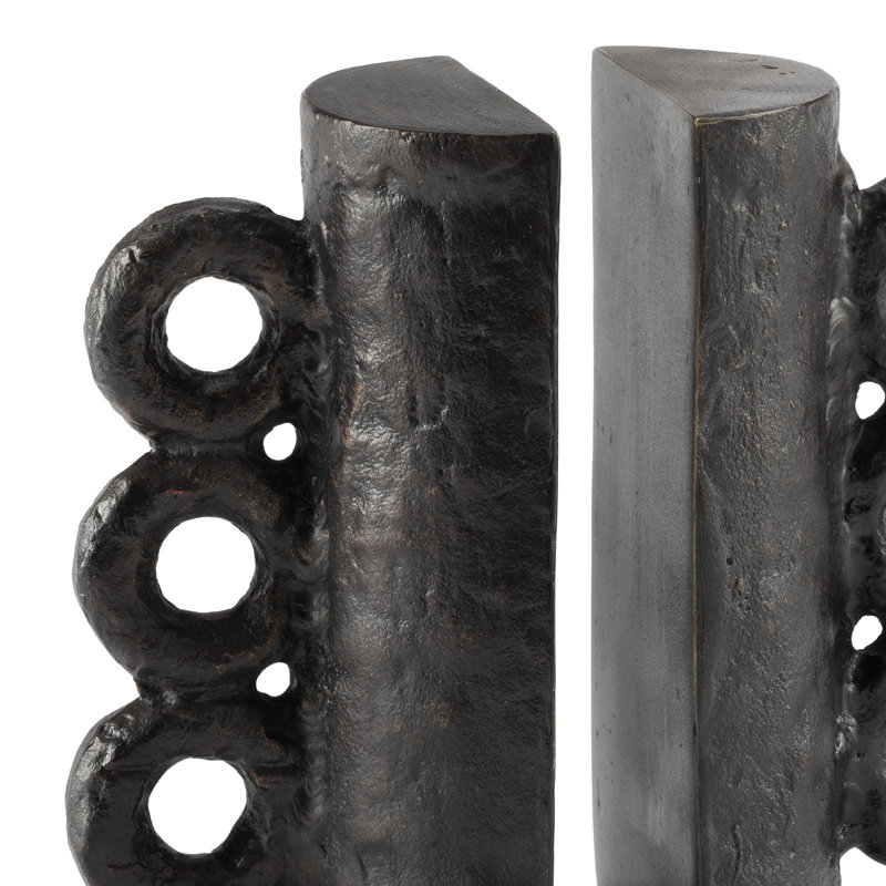Chandra Bookend Set (Grey), Black