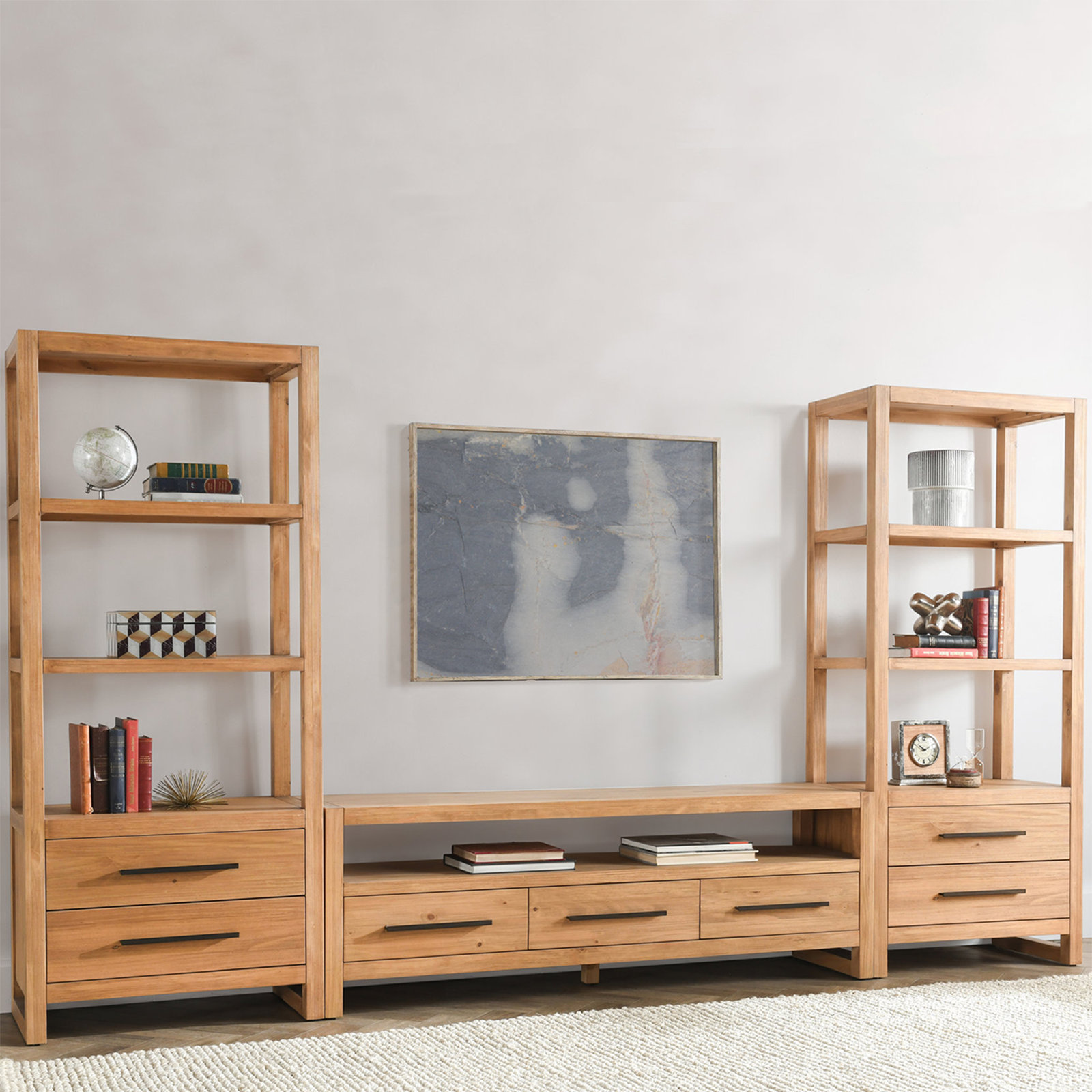 Modica 127" Pine Entertainment Center, Natural