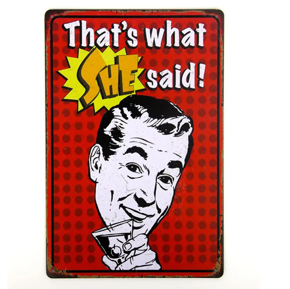Finishing Touches Vintage Retro Tin Sign That's What She Said | Wayfair