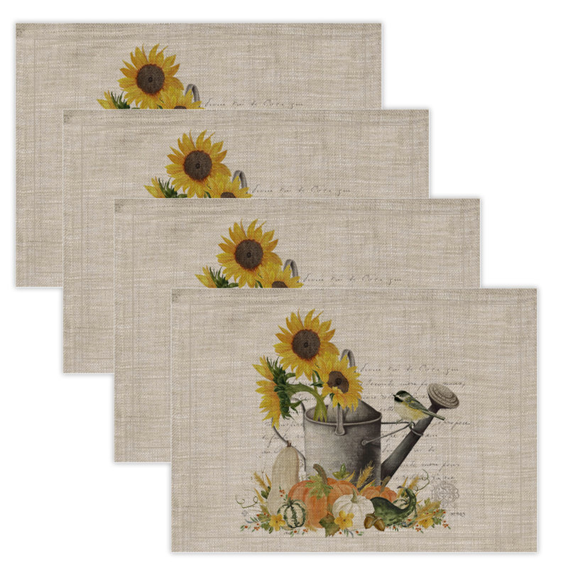 Napperons de 14 po x 20 po Autumn Garden (ensemble de 4), naturel