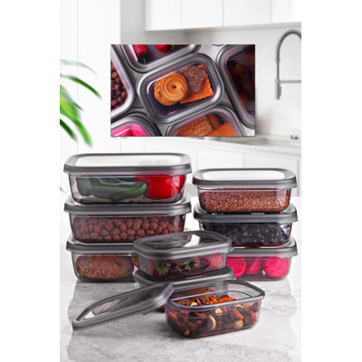 Ensemble de boîtes de rangement polyvalentes (9 pièces), plastique sans BPA, 5,5 x 4,0 x 2,0 po (3 pièces), 6,5 x 4,6 x 2,2 po (3 pièces), 7,9 x 5,4 x 2,6 po (3 pièces) | Idéal pour organiser la cuisine, le bureau et l'artisanat | Conception durable