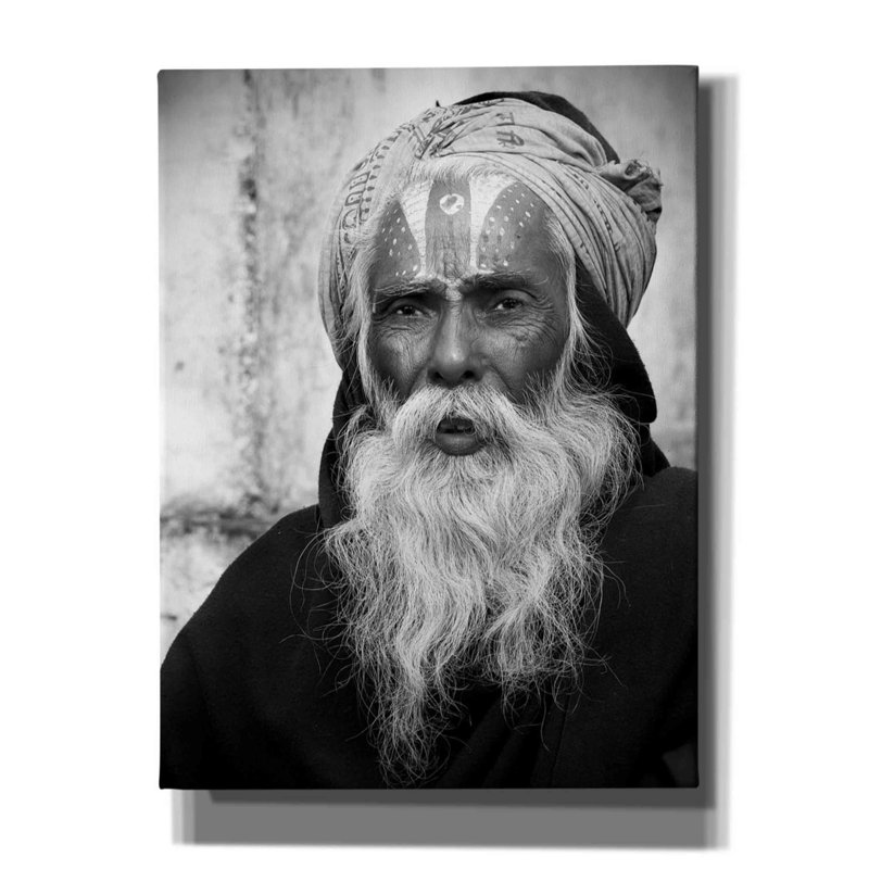 "Népal Saddhu II" par Nina Paponcek, reproduction sur toile tendue, H 16 po x l 12 po x P 0,75 po