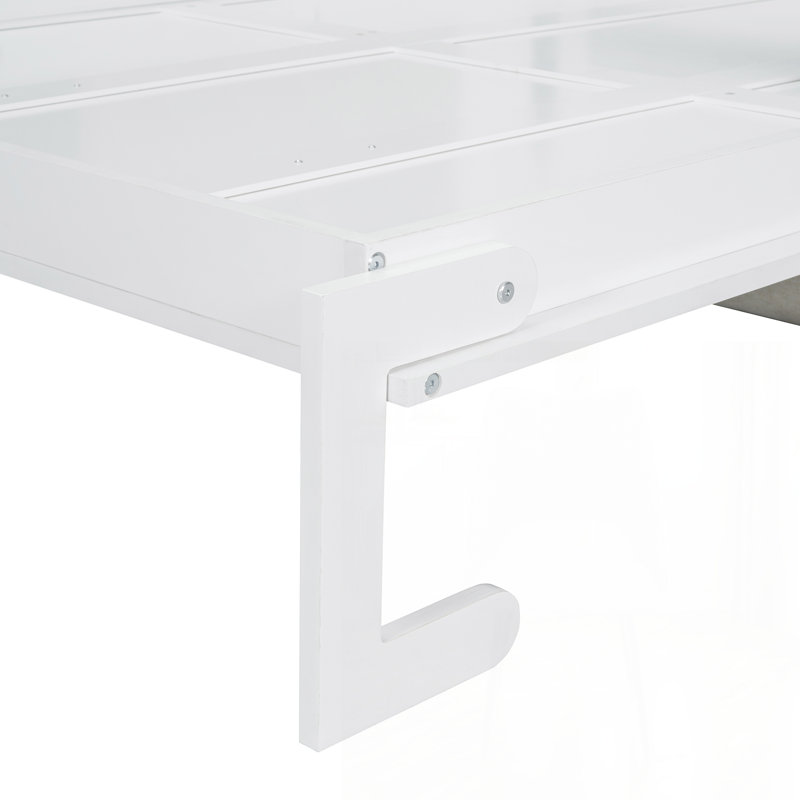 Lit escamotable avec coussin Hoss, Double, Blanc