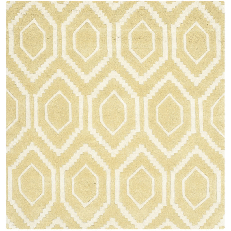 Tapis en laine touffeté à la main Deedie, Carré 7 pi