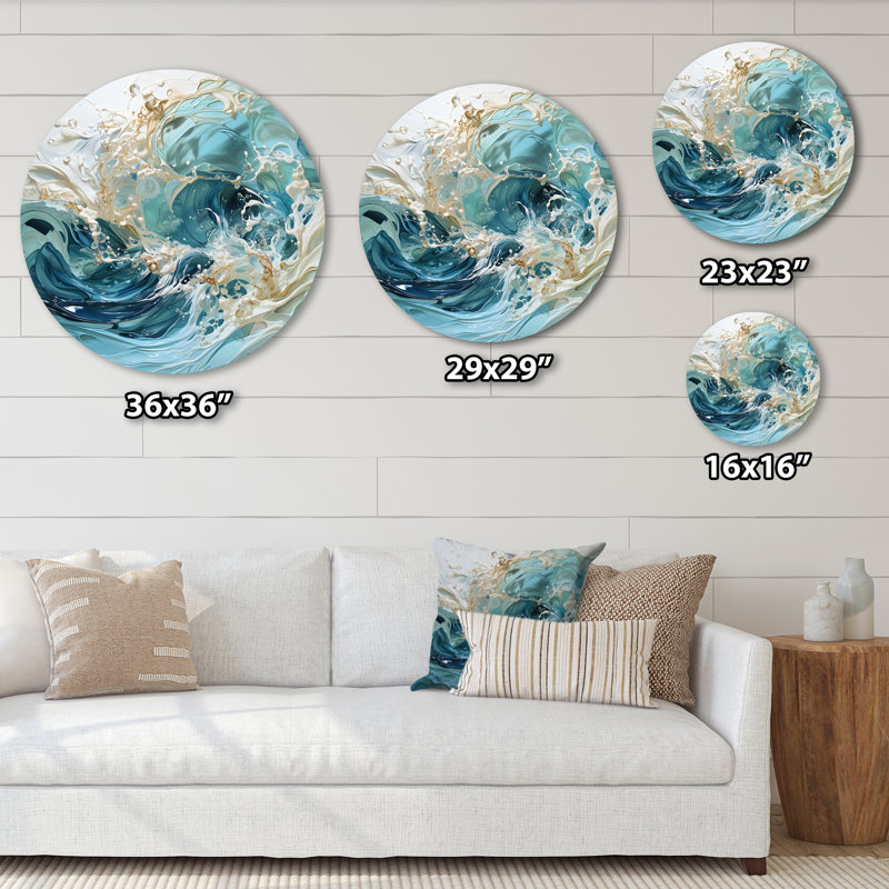 «Ocean Charm», art de vague liquide, H 36 po x l 36 po