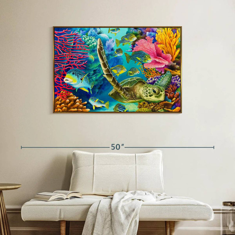 Coral Canyon, Cadre flottant doré, 40 po x 27 po
