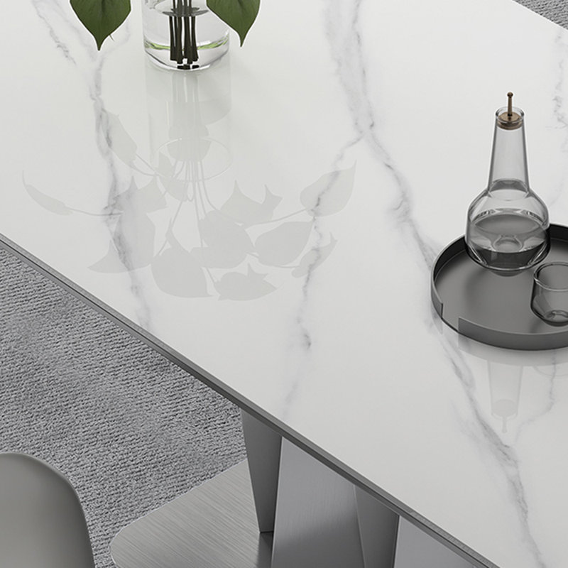 Light luxury high-end rectangular dining table set, 29.5"H x 70.8"L x 35.4"W