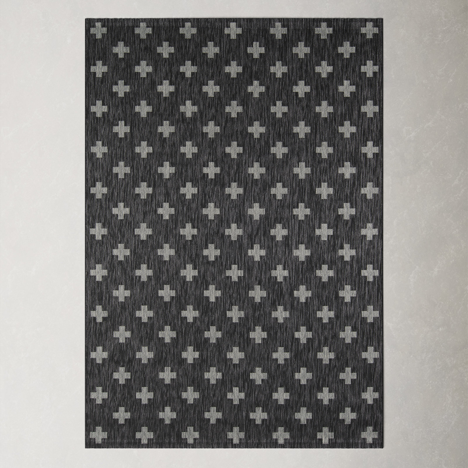 Novogratz Umbria Striped Geometric Outdoor Rug, Rectangle 2' x 3', Charcoal 