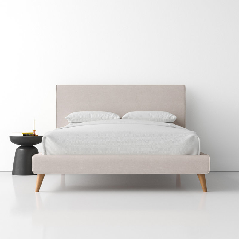 Williams Upholstered Bed, Queen, Beige Linen