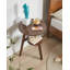 Table d'appoint 100% bois massif à 2 niveaux avec tablette de rangement inférieure, parfaite pour le salon et la chambre à coucher, durable et élégante