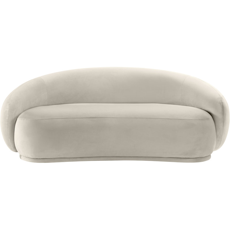 Causeuse en velours Emery, Velours crème