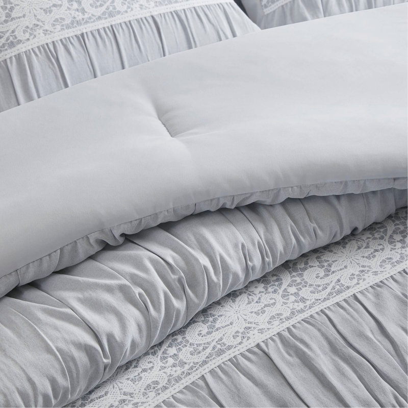 Ensemble d'édredon 7 pièces jacquard, Grand édredon et 6 pièces supplémentaires, Bleu