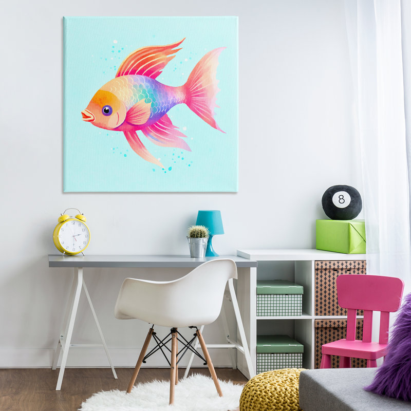 "Whimsical Gradient Fish", art mural par Andrea Haase, H 36 po x l 36 po