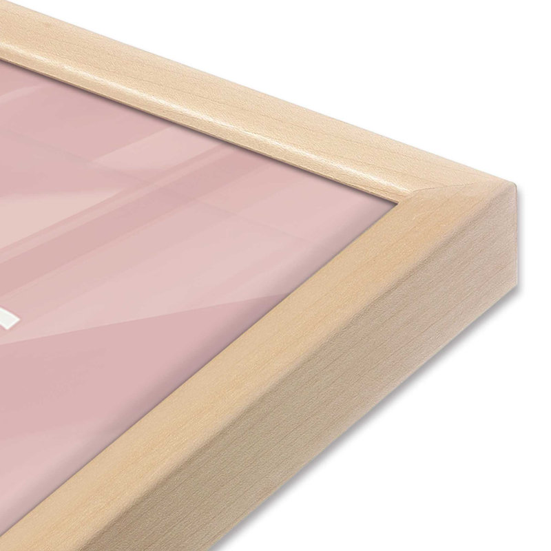 Impression sur roulettes rose Bauhaus Flow II, Reproduction encadrée sans passe-partout, Érable brut, H 15 po x l 12 po