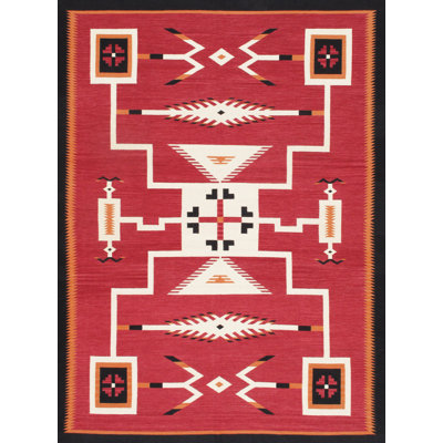 Tuscany Hand-Woven Red Wool Area Rug